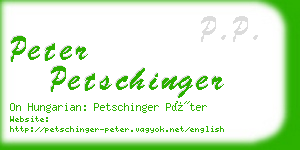 peter petschinger business card